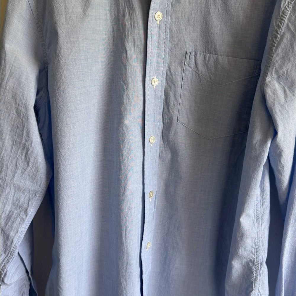 Buck Mason Mainstay Cotton Button Down Shirt Blue Size Small EUC - Picture 3 of 4